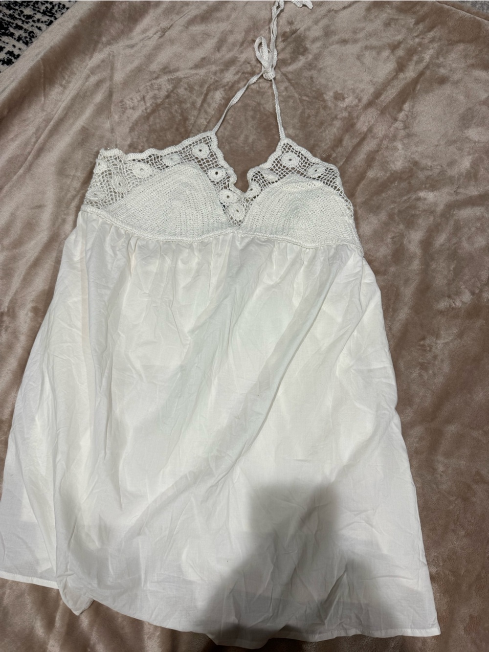 wild fable White Crochet Halter Chemise